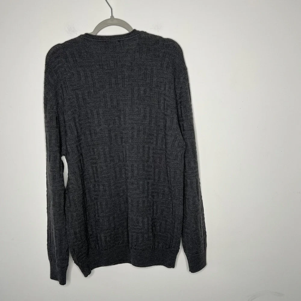 Ledbury Mens Extra Fine Merino Gray Cable Knit Made in Italy - Picture 2 of 10
